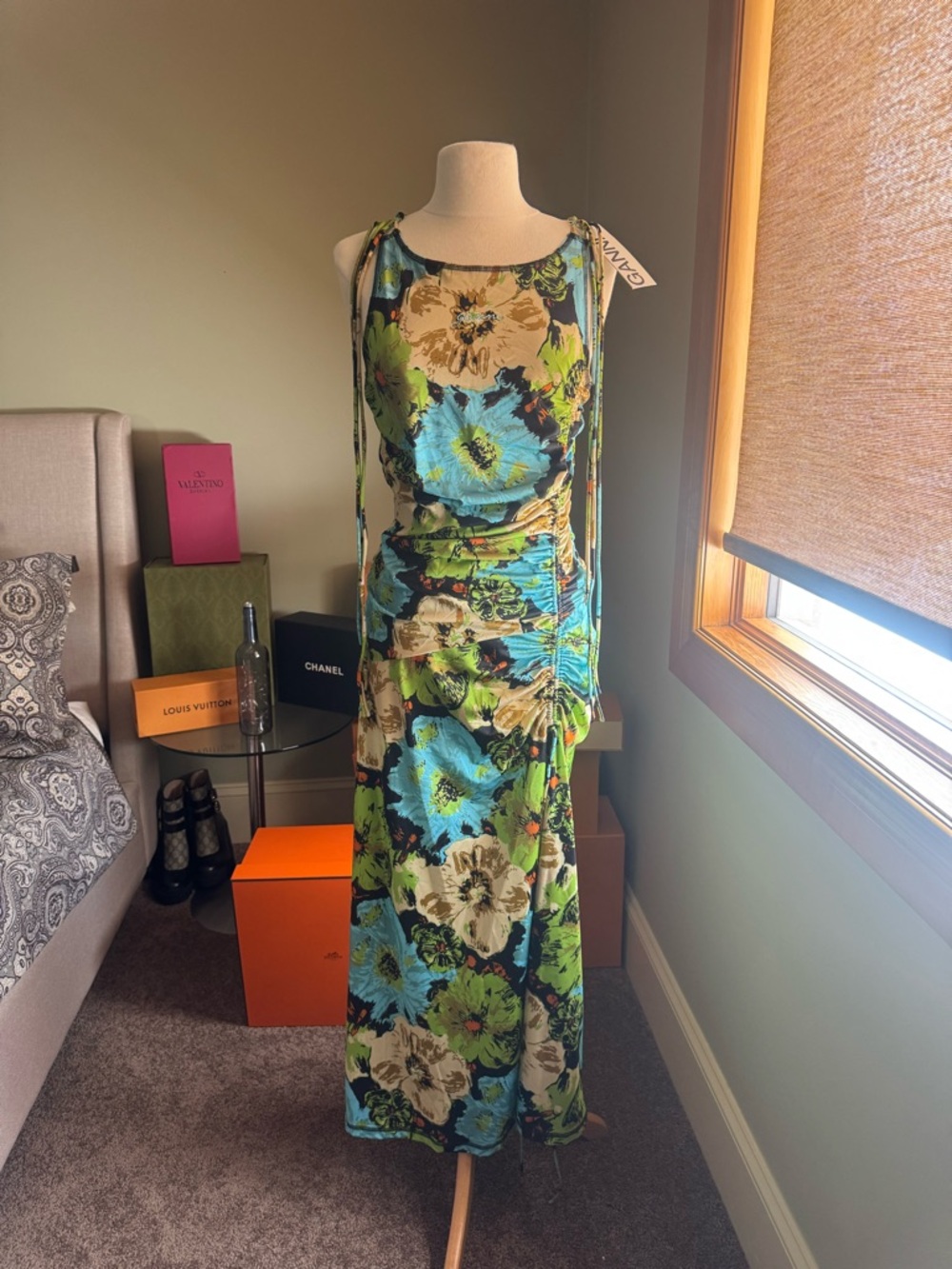 GANNI BNWT Floral Sleeveless Maxi Dress - Picture 7 of 13
